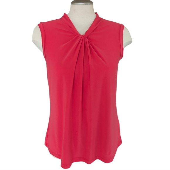 Tommy Hilfiger sleeveless pink silky blouse size medium - Picture 3 of 9